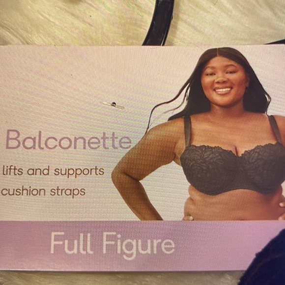 Joyspun Underwire Balconette Bra multiple sizes 40-46 Black lace full figure - Picture 4 of 8